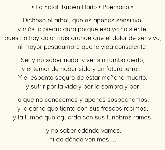 Análisis de ‘Lo fatal’ de Rubén Darío: El inquietante poema sobre el destino y la tragedia humana