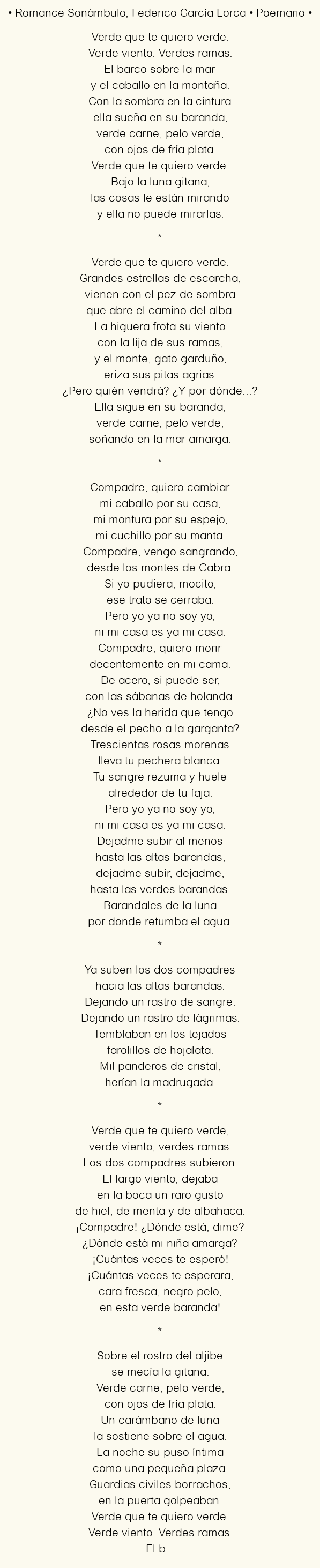 Análisis del romance sonámbulo: una mirada profunda a la poesía de Federico García Lorca