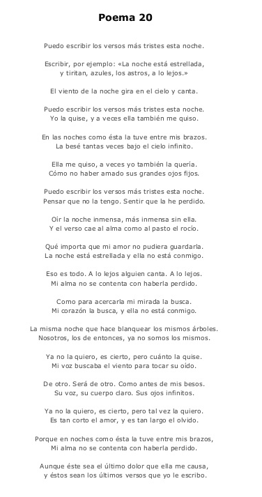 Análisis profundo del Poema 20 de Pablo Neruda: Un viaje al amor y la melancolía