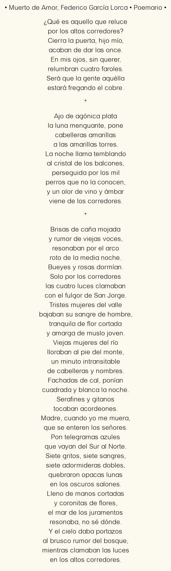 El análisis del impactante poema ‘Muerto de amor’ de Federico García Lorca