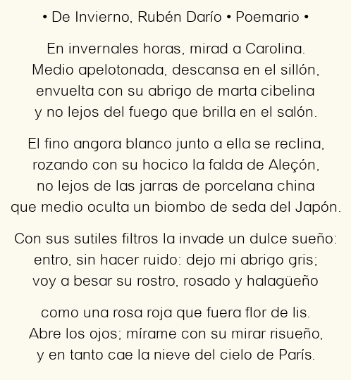 El invierno poético de Rubén Darío: letras que abrigan el alma