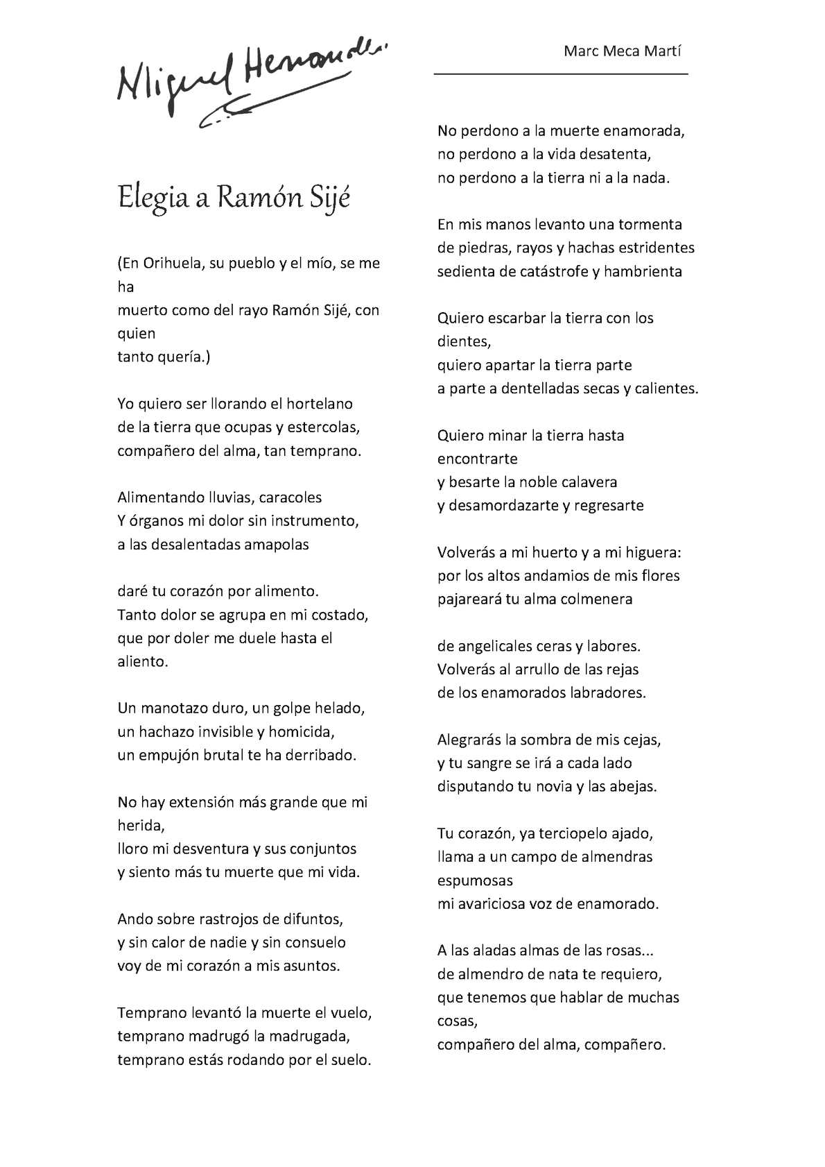Elegía a Ramón Sijé: La eterna inspiración poética