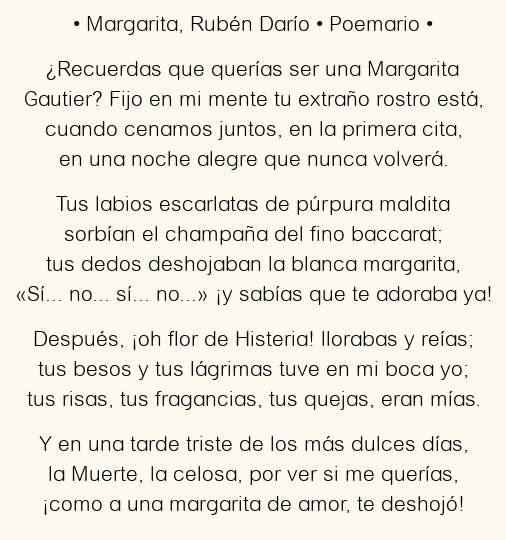La influencia de Margarita en la poesía de Rubén Darío: un análisis profundo y emotivo