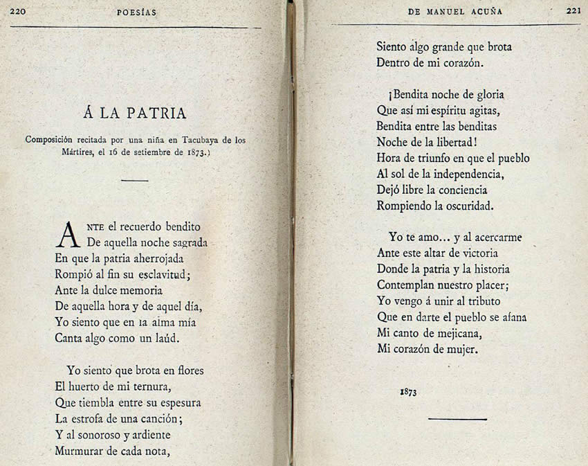 A la patria: el legado poético de Manuel Acuña