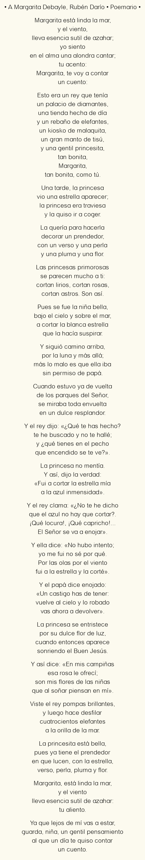 A Margarita Debayle: el poema que cautiva al corazón con sus letras