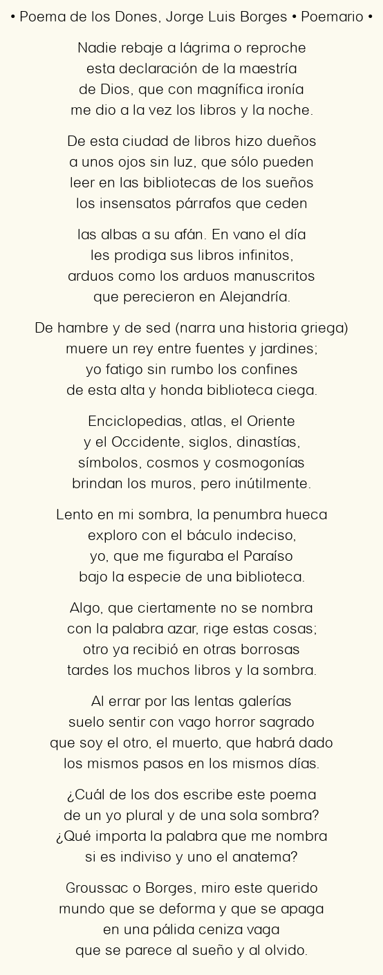 Análisis de ‘Otro poema de los dones’: una exploración profunda de la obra de Jorge Luis Borges