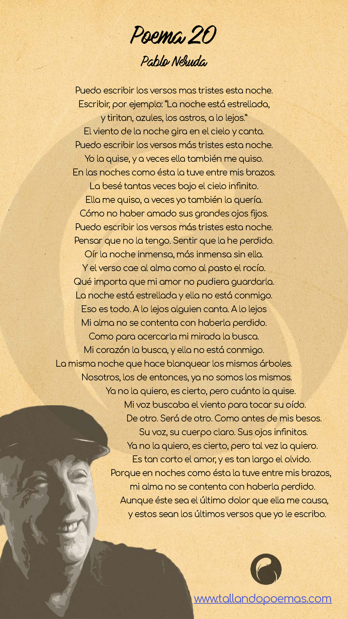 Pablo Neruda: Descarga el poema 20 completo en PDF y sumérgete en su poderosa poesía