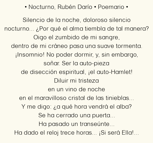 Rubén Darío: el poeta de los nocturnos