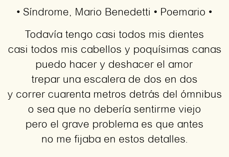 Síntomas y versos: Explorando el poema del síndrome de Mario Benedetti